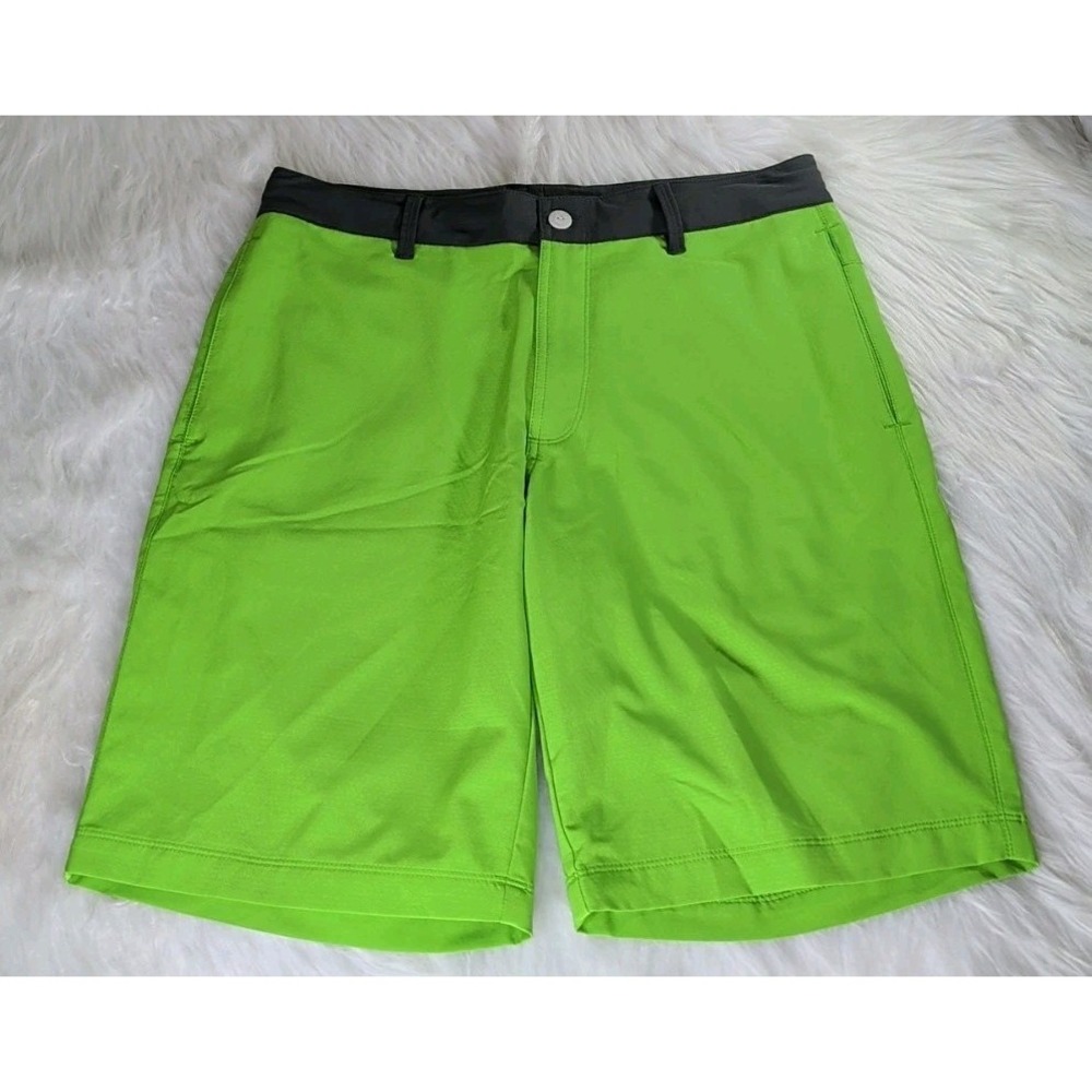 Patagonia Golf Shorts Mens 32/34 Lime Green Blk Athletic Performance Stretch 10"
